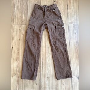 S.O.N.G. Women’s 90’s Boyfriend Cargo Jeans Size 5/27 Brown 100% Cotton